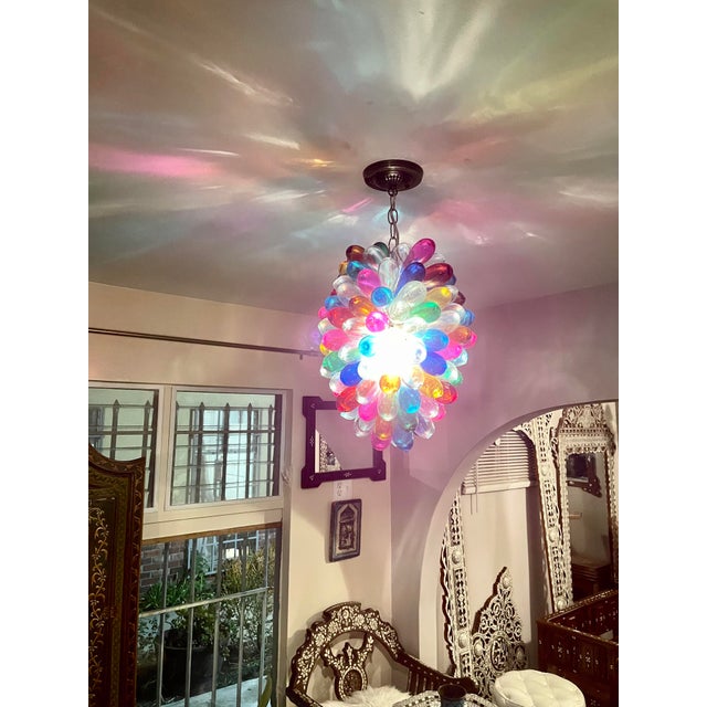Bobbly Bright Colors Light Fixture of Recycled Handblown Glass Chairish