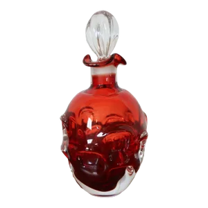 Cranberry Murano Glass Decanter