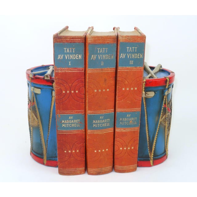 Patriotic Continental Americana Drum Bookends, a Pair For Sale - Image 9 of 9
