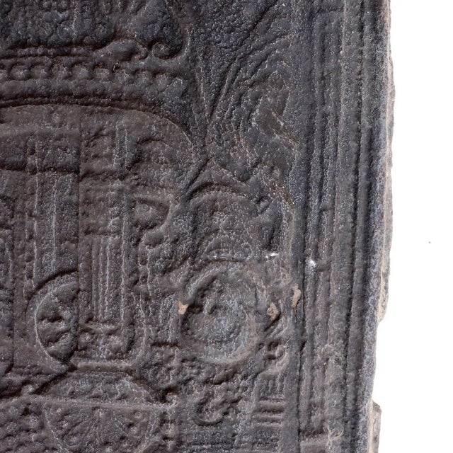 17th Century Swedish Baroque Cast Iron Fireplace Stove Plate Panel / Fireback For Sale - Image 4 of 9