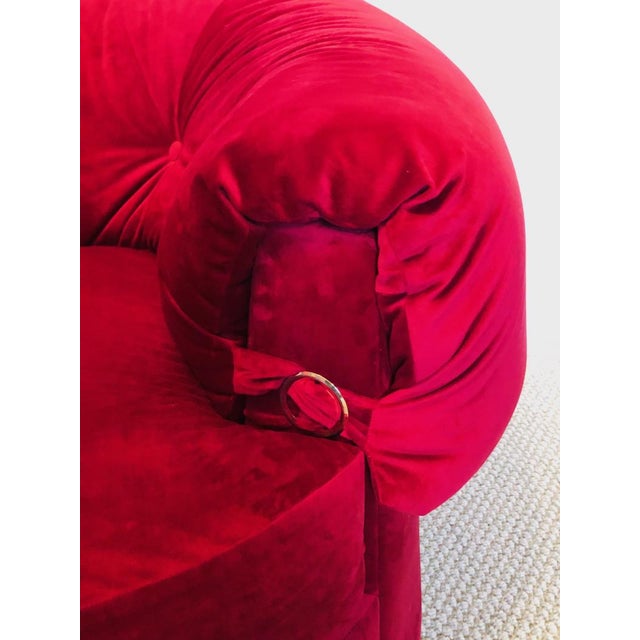 1960s Mid Century Large Scale Red Upholstered Chairs - a Pair For Sale In Philadelphia - Image 6 of 8