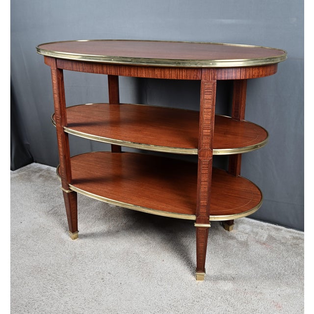 Three-Tier Serving Cart in Mahogany, 1890s For Sale - Image 3 of 14