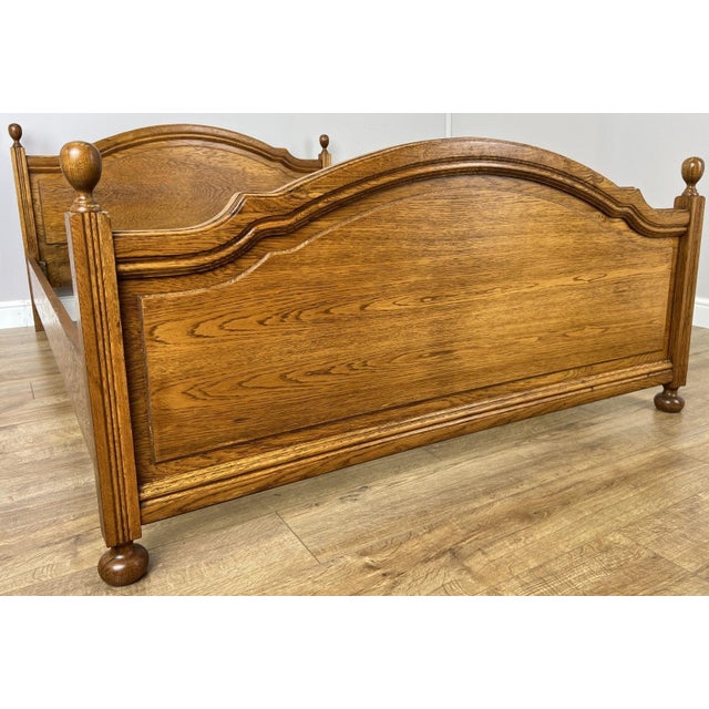 Vintage French Double Bed Frame with Carved Headboard For Sale - Image 5 of 13