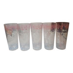 Five 1950's Hazel Atlas Tumblers