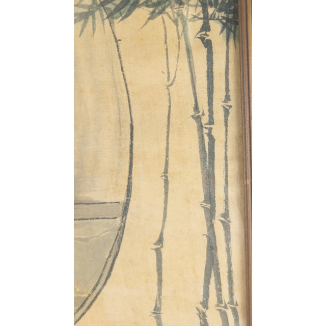 Textile 19th Century Chinese Song Style Watercolor Scroll Painting on Silk, Framed For Sale - Image 7 of 13