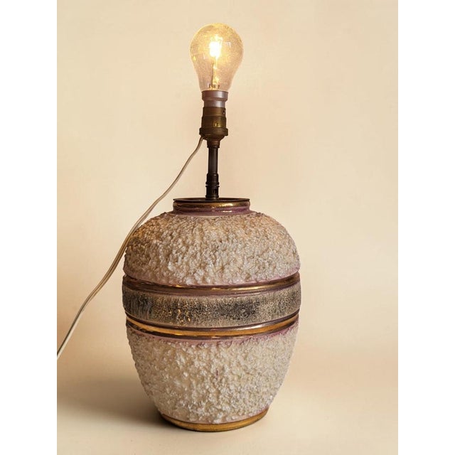 White Ceramic Table Lamp by Louis Dage, 1940 For Sale - Image 8 of 12