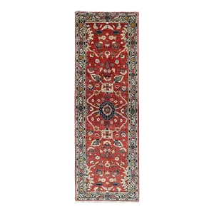 Red Color Fine Hand Knotted Persian Bidjar Runner