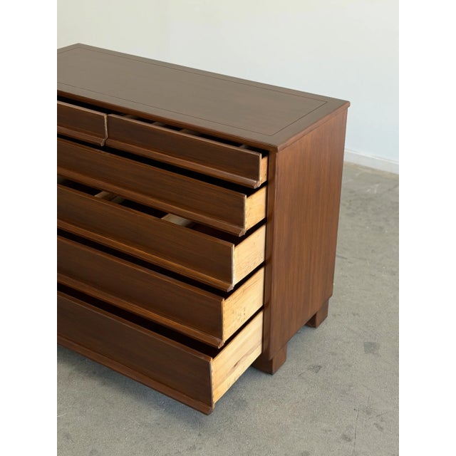 Wood Mid-Century Walnut 6-Drawer Dresser For Sale - Image 7 of 11