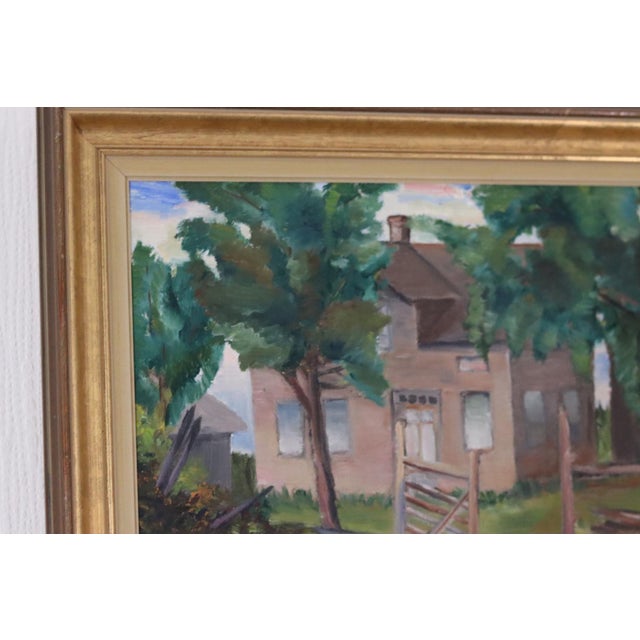 Anna Hoffman, Country Cottage, 1933, Oil on Canvas, Framed For Sale - Image 12 of 17