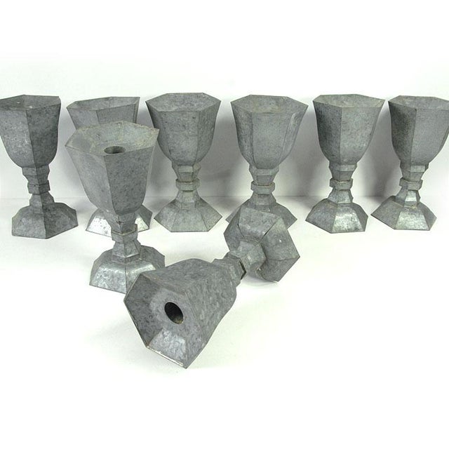Metal Decorative Metal Table Candlesticks, 1960s, Set of 8 For Sale - Image 7 of 15