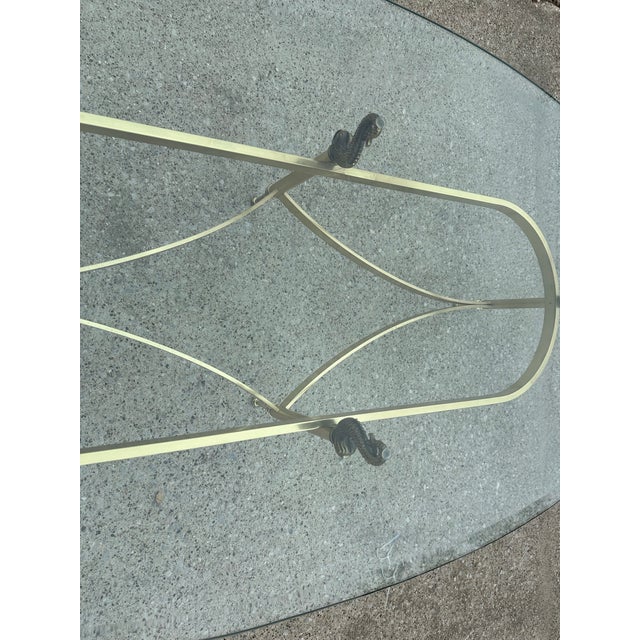 Hollywood Regency Brass and Bevelled Glass Koi Fish Coffee Table For Sale - Image 3 of 8