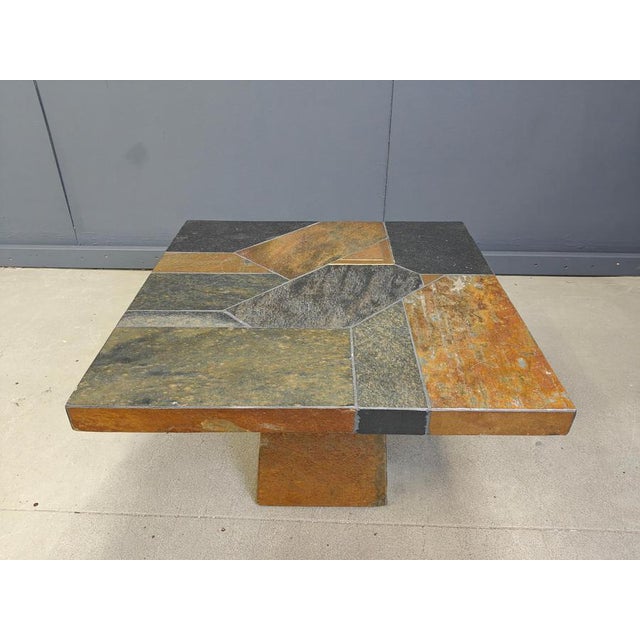 Brutalist Slate Stone Coffee Table, 1980s For Sale - Image 12 of 14