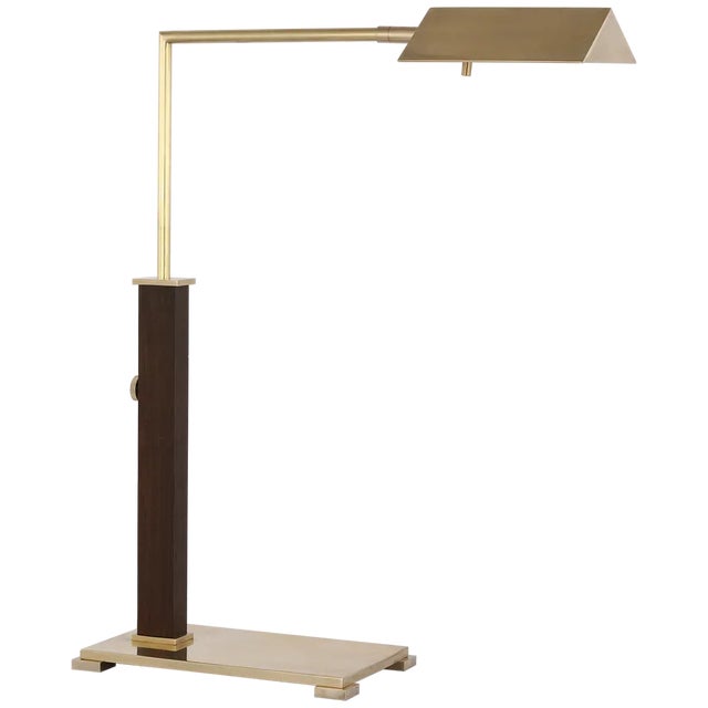 Visual Comfort Ray Booth for Visual Comfort Signature Copse Medium Pharmacy Desk Lamp in Antique Brass and Dark Walnut For Sale - Image 4 of 5