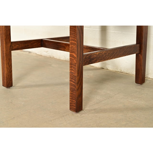 Stickley Mission Oak Arts & Crafts Spindle Back Side Chairs or Dining Chairs | Pair For Sale - Image 11 of 16