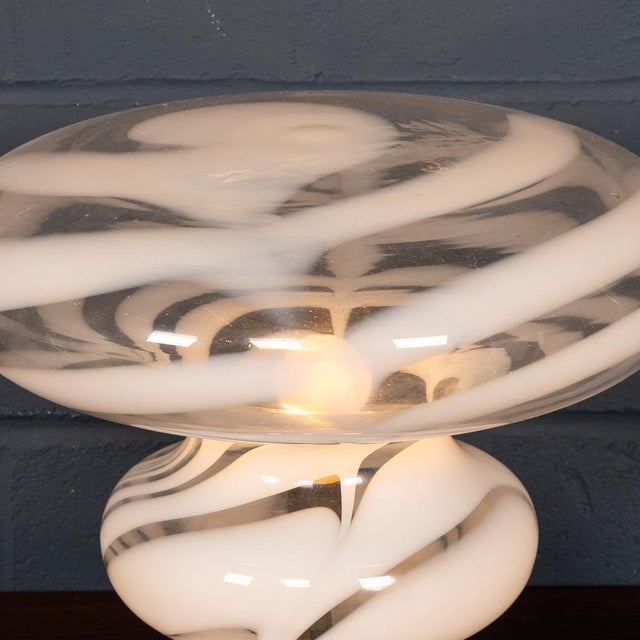 Metal Vintage 20th Century Italian Hand-Blown Murano Glass Table Lamp, 1970s For Sale - Image 7 of 15
