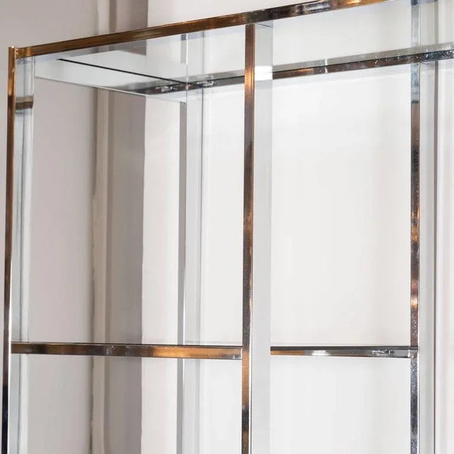 Milo Baughman Mid-Century Modernist Chrome, Smoked Glass and Mirror Étagère by Milo Baughman For Sale - Image 4 of 9