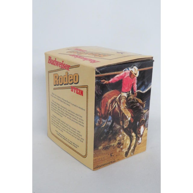 Budweiser Rodeo Stein 1992 Anheuser Busch Ceramarte Ceramic W Original Box For Sale - Image 13 of 16