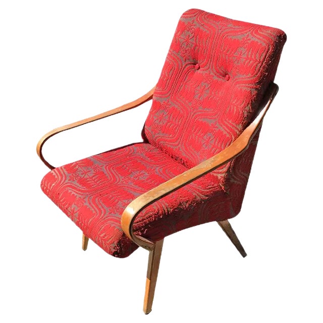 Czech Wooden Lounge Chair by Jaroslav Smidek, 1960s For Sale