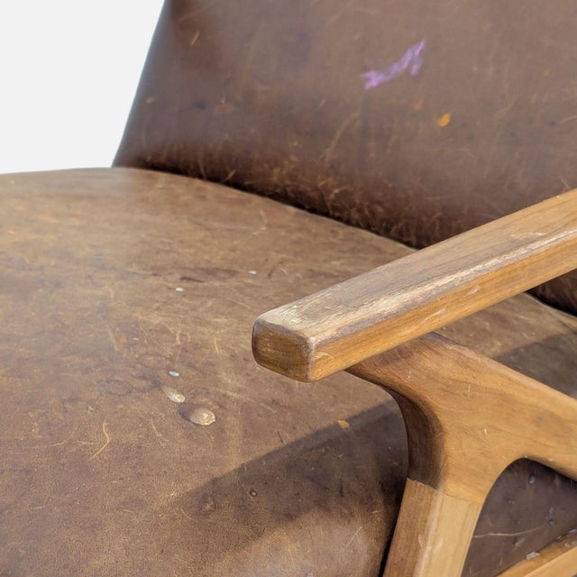 Crate & Barrel Mid-Century Lounge Chair and Ottoman Set For Sale In San Francisco - Image 6 of 10