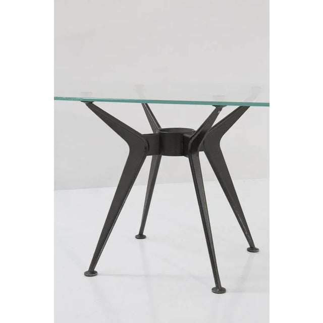 Metal Post Modern Dining Table in Glass and Iron attributed to Norman Foster, 1979 For Sale - Image 7 of 10