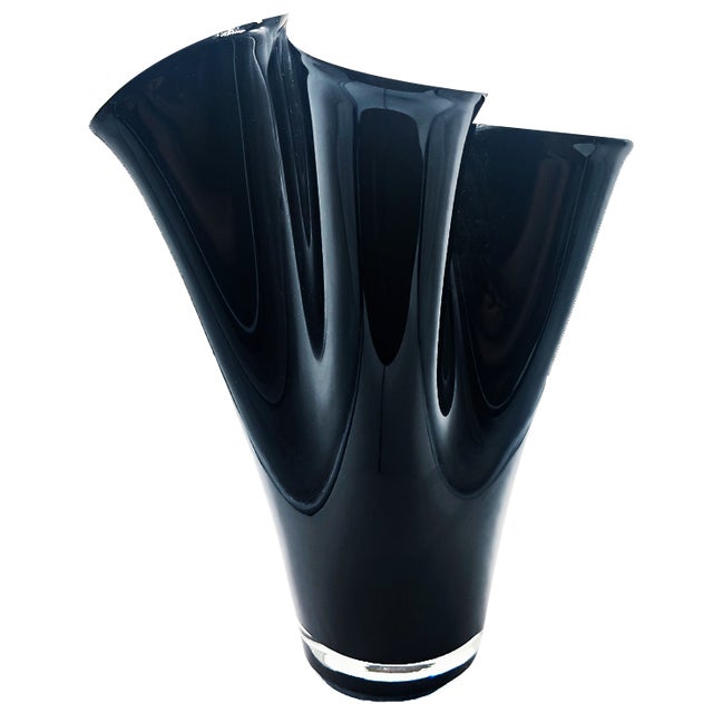 Mid-Century Modern Large Jacketed Fazzoletto Vase in Murano Glass, 1960s For Sale - Image 3 of 10