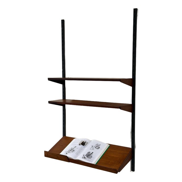 Teak Wall Unit With 3 Shelves Danish Mid-Century Modern For Sale
