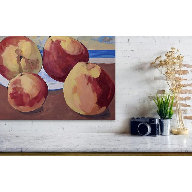 Realism 'Fruit on My Lanai at Keawakapu' Original Expressionist Still Life Oil Painting by George Brinner For Sale - Image 3 of 3