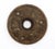 Dark tone wood door rosettes with carved ornate details. There is minor damage to one collar. Please see the photos....