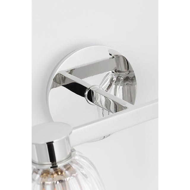 2020s AERIN for Visual Comfort Signature Asalea Double Sconce in Polished Nickel with Clear Glass For Sale - Image 5 of 8