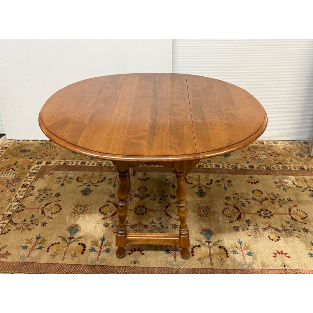Ethan Allen Drop Leaf Side Table For Sale - Image 9 of 12