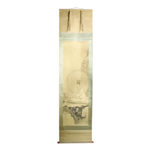 Early 20th Century Japanese Mountain Throne Kannon Scroll
