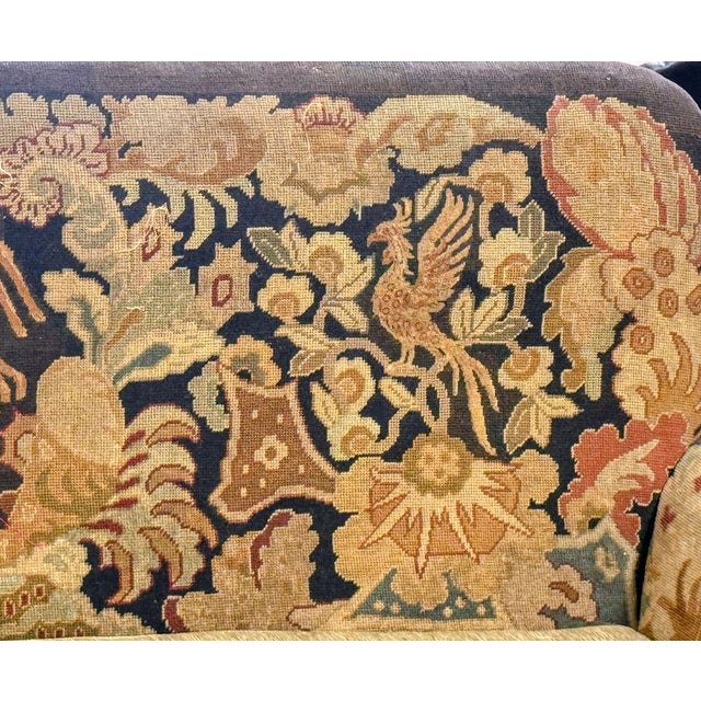 Late 19th Century Antique Needlepoint Tapestry Settee For Sale - Image 5 of 6