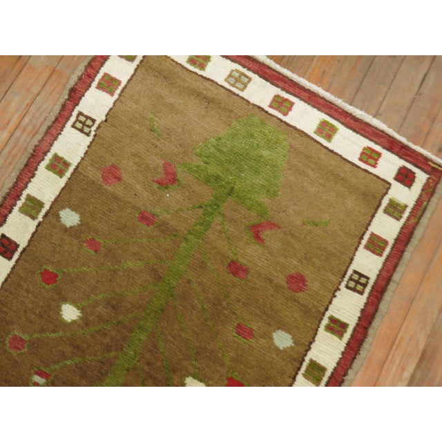 Early 21st Century Vintage Turkish Throw Rug Featuring Tree of Life Design - 2'6" x 4'4" For Sale - Image 5 of 6