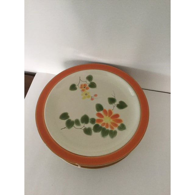1980 set of 7 Peach Blossoms plates hand painted This plate measures approximately 10.5" in diameter. It is in excellent...