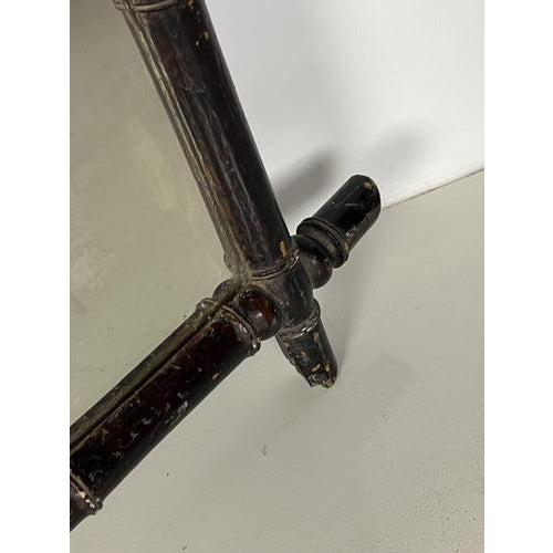 Black Faux Bamboo Mirror, 1890s For Sale - Image 8 of 15