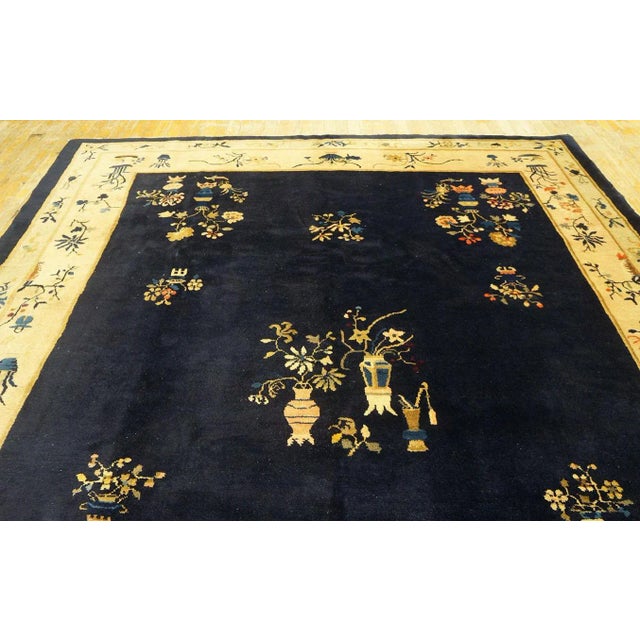 Antique Chinese rug, Size:7' 9'' x 9' 6''. Chinese Carpets made in China proper. See entries Ningshia, Peking, Art Deco....