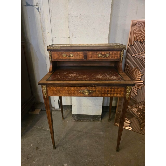 Late 19th Century French Louis XVI–Style Bonheur Du Jour Writing Table For Sale - Image 4 of 8