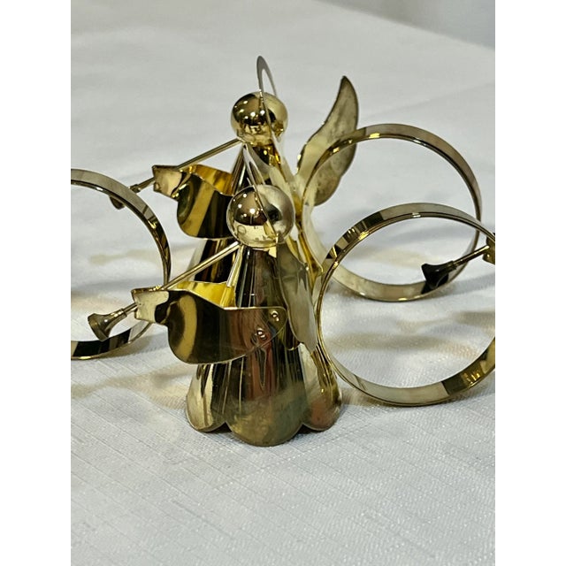 Metal Holiday Polished Brass Angel Napkin Rings - Set of 4 For Sale - Image 7 of 9