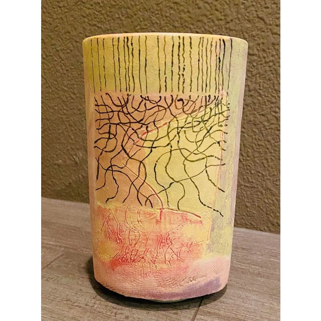 Ceramic Vase With Incised Design For Sale In Palm Springs - Image 6 of 6