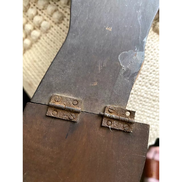 Brown Triptych Mirror Made in 19th Century, Signed by the Carver Artist For Sale - Image 8 of 8