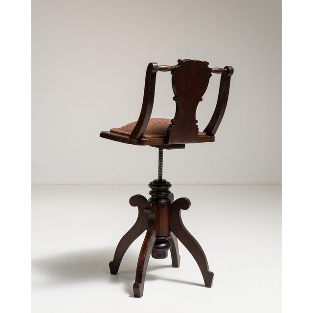 19th Century France Brown Wood Lounge Chair For Sale - Image 9 of 10