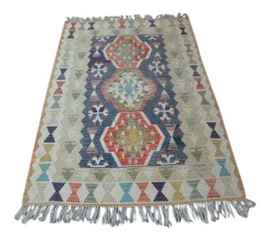 1960's Vintage Bohemian Kilim- 3′6″ × 5′8″