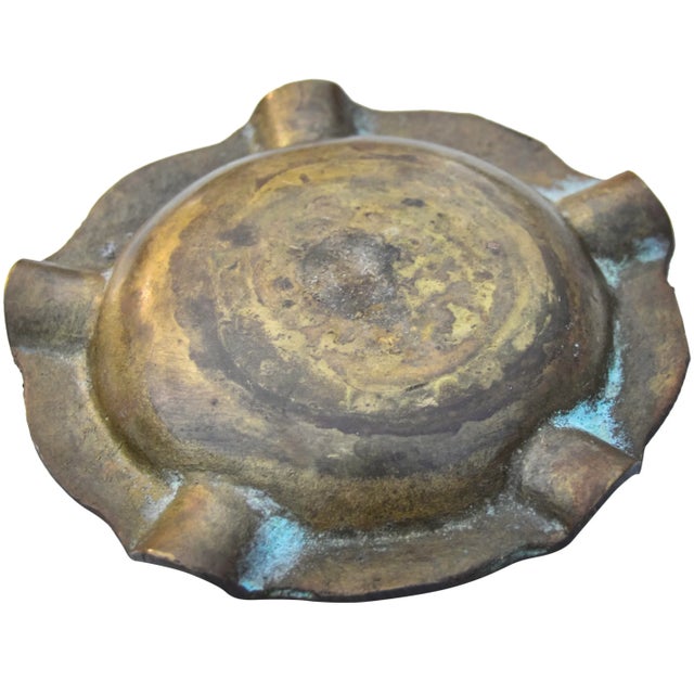 Mid 20th Century Antique Engraved Afro-Moresque Brass Ashtray For Sale - Image 5 of 6