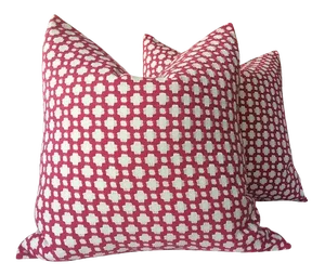Schumacher “Betwixt” Magenta Pillows - a Pair