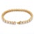 18 Karat Solid Yellow Gold 5mm Round Cut White Opal Tennis Bracelet For Sale - Image 4 of 5