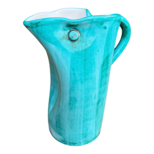 Mid Century Italian Turquoise Art Pottery Vessel | 6.5”
