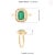 Gold Octagon Cut Emerald & Baguette Halo Set Diamond Statement Ring Size 5.5 For Sale - Image 8 of 12