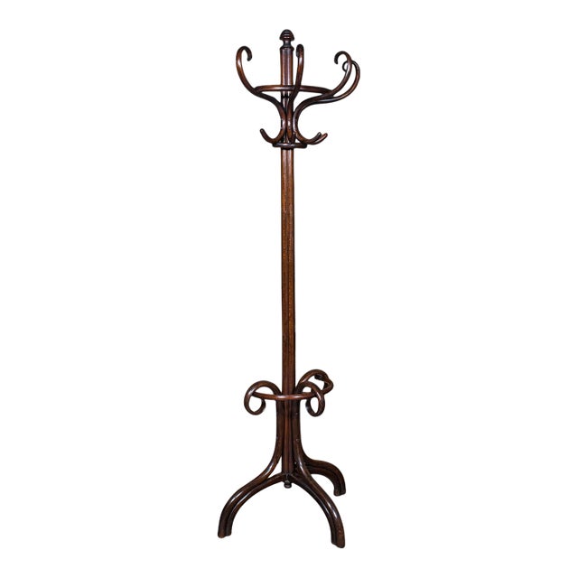 Antique Half Hall Stand, Austrian, Bentwood, Coat Tree, Rack, Thonet, Victorian For Sale