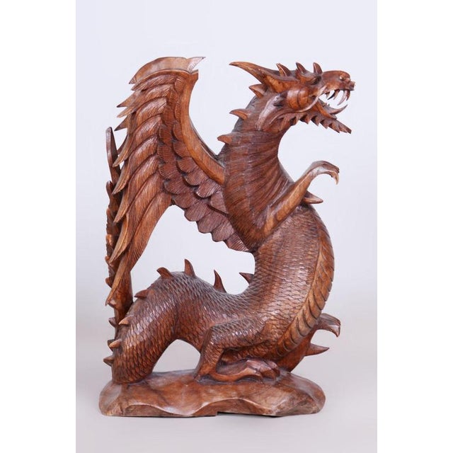 Vintage Asian Statue in Lacquered Wood, 1930s For Sale - Image 9 of 12