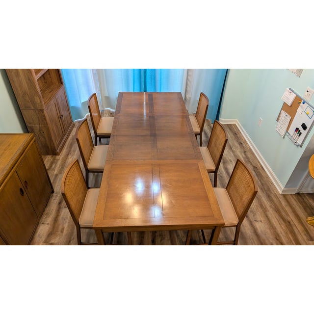 Michael Taylor for Baker Furniture New World Collection Dining Set of 7 For Sale - Image 15 of 15